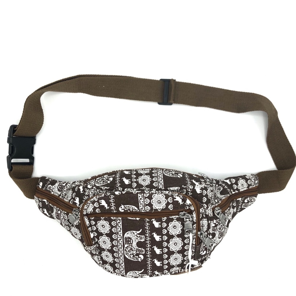 Canvas fanny pack waist hip side bag pouch